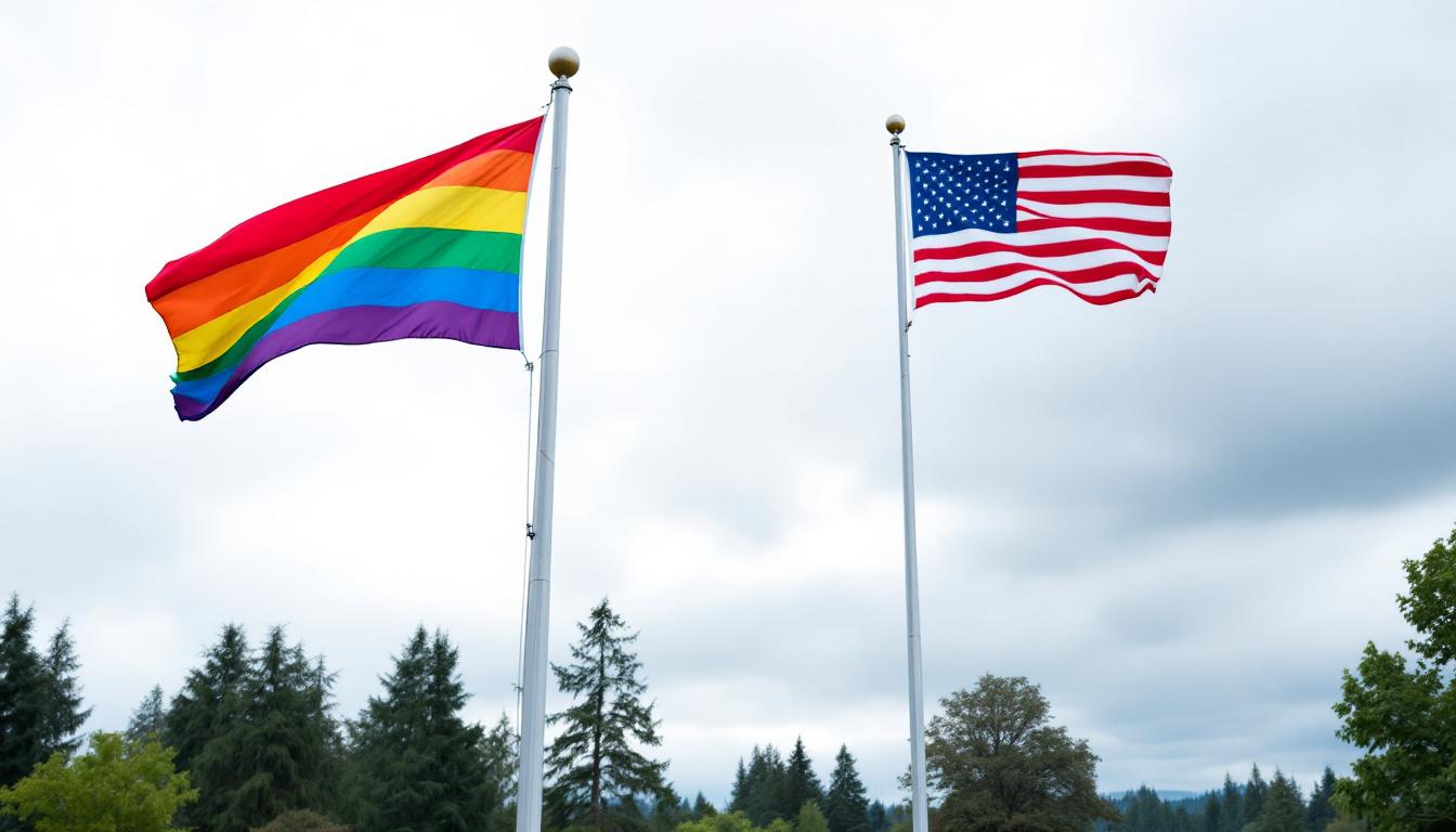 She'll Fight to the Death for a Rainbow Flag on Public Land — But the Stars and Stripes at Her Own House? Hard Pass